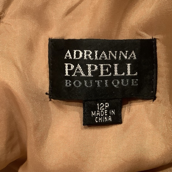 Adrianna Papell Formal Mini Dress Size 12P VNeck Black Beaded Lace Overlay - Picture 12 of 15